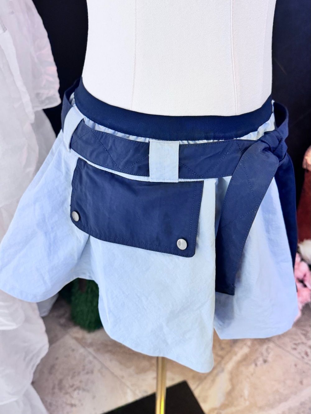 NWT FP Movement Nylon Tie-Waist Mini Skort in Sky Blue - Picture 13 of 13